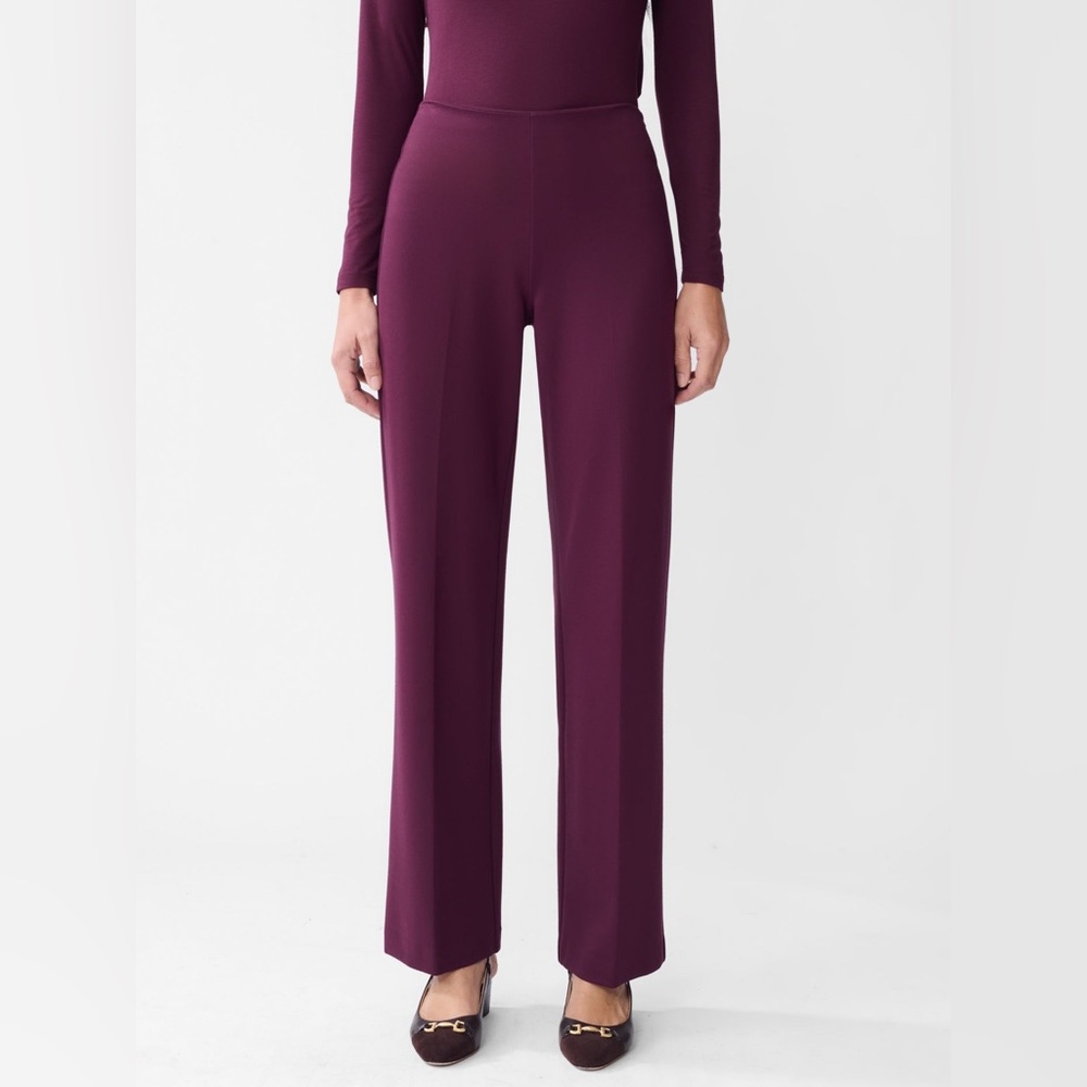J. McLaughlin Burgundy Wide-Leg Pants